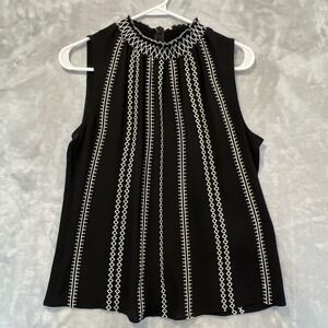 WHBM White House Black Market Womens Size 4 Mock Neck Sleeveless Top Blouse Tank